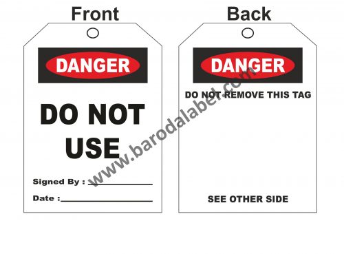 Danger Tag (Front/Back)